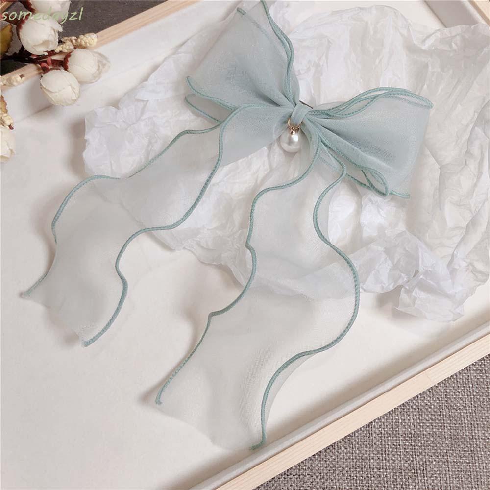 Kẹp Tóc Hình Nơ Đính Ngọc Trai Nữ Tính