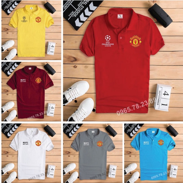 Áo Thun Polo Bóng Đá Chelsea C1 có cổ ngắn tay cao cấp, Cotton không xù lông, thấm hút mồ hôi trẻ trung sang trọng GU