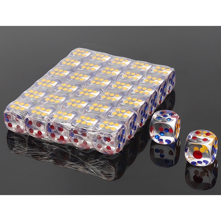 Set 05 viên 1,4cm xí ngầu trong suốt đồ chơi xả stress vui nhộn