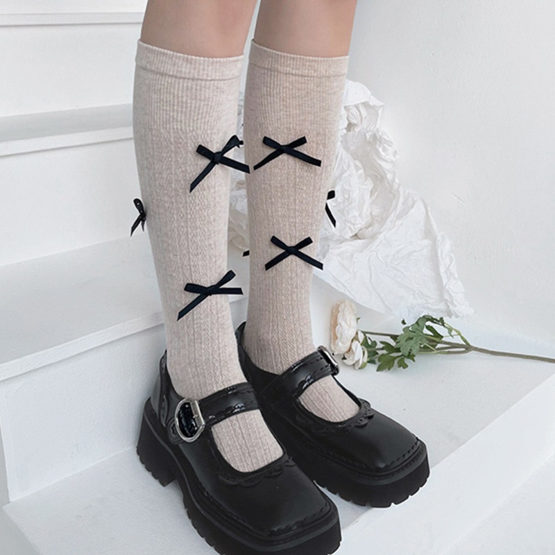 Youyo Vớ Lửng Kẻ Sọc / Nơ Nhiều Màu Sắc Phong Cách Harajuku Lolita Hàn Quốc Ngọt Ngào Cho Nữ