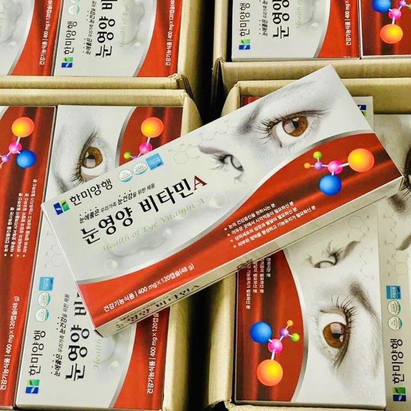 [HÀNG MỚI VỀ] Viên Bổ Mắt Hàn Quốc Health of eye Vitamin A, Hộp 120Viên