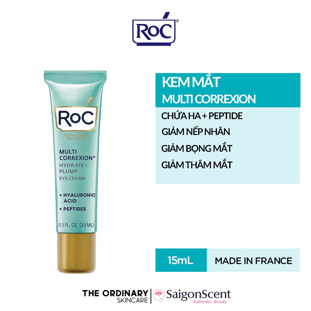 Kem dưỡng da mắt Roc Multi Correxion Hydrate + Plump Eye Cream / 15mL