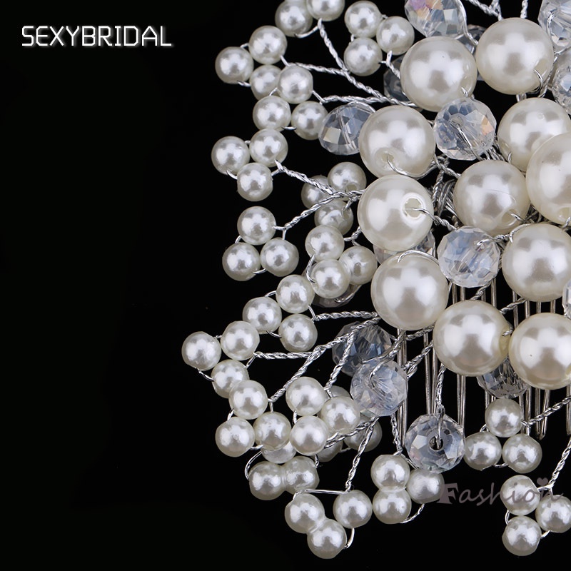 Lược Cài Tóc Cô Dâu Đính Ngọc Trai Nhân Tạo