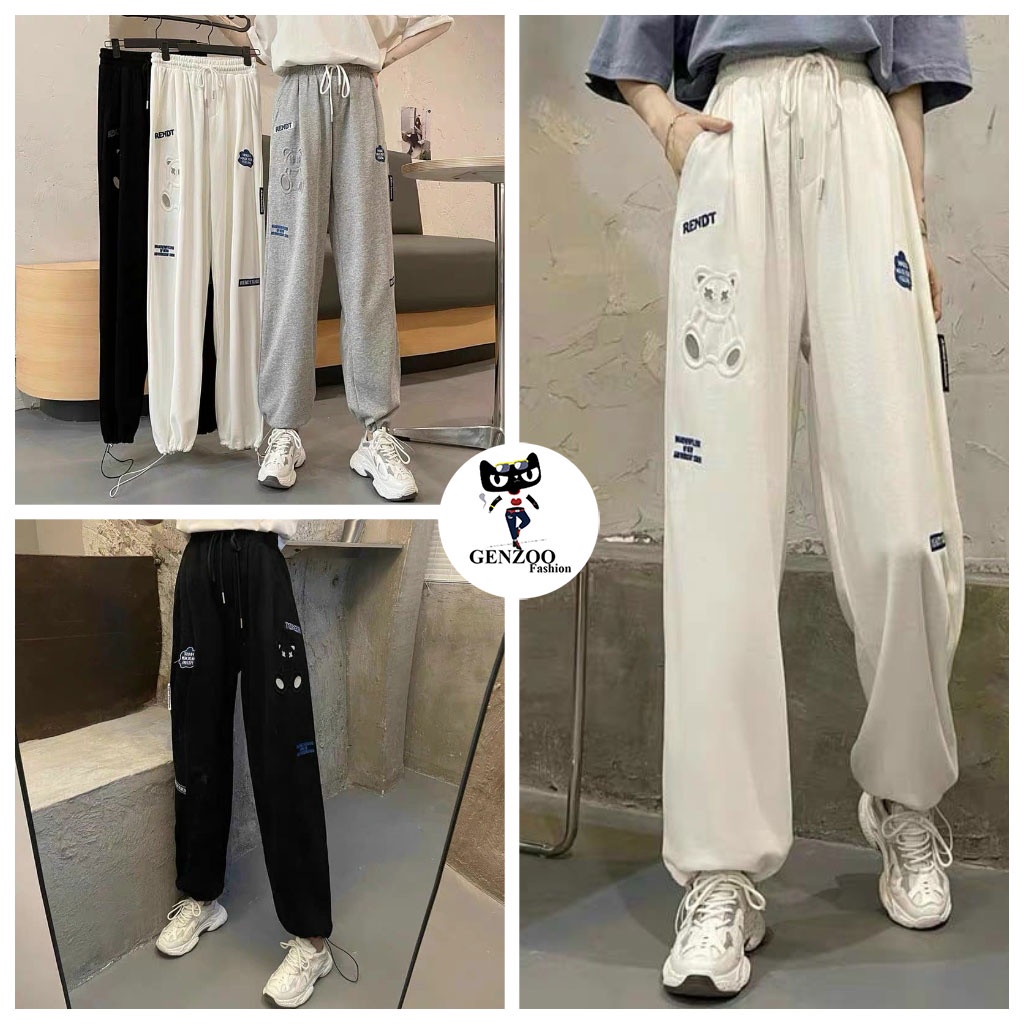 Quần jogger nam nữ Unisex BABY BEAR chốt gấu chất Umi mềm mịn - GENZOO