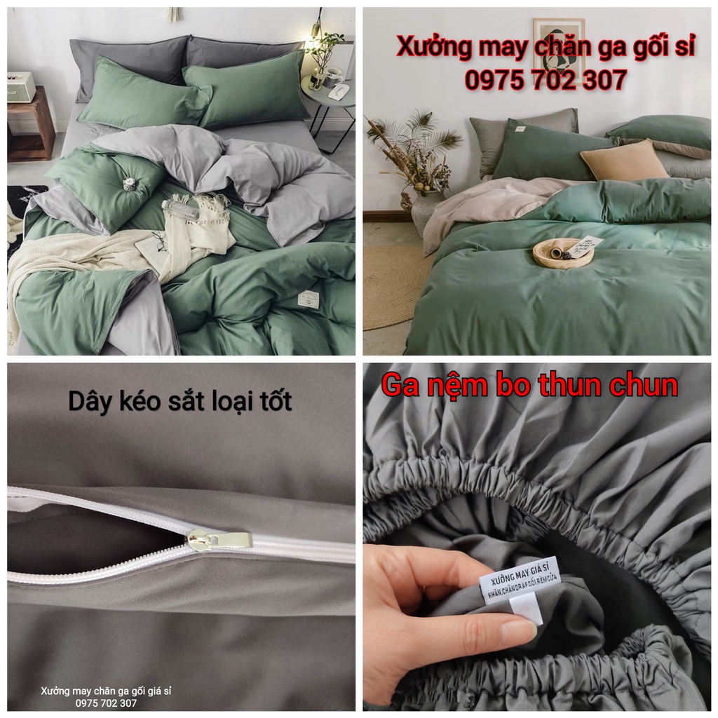 Bộ chăn ga gối 5 món, drap giường Cotton Tici cao cấp, vải dày mềm mại không xù lông | BigBuy360 - bigbuy360.vn