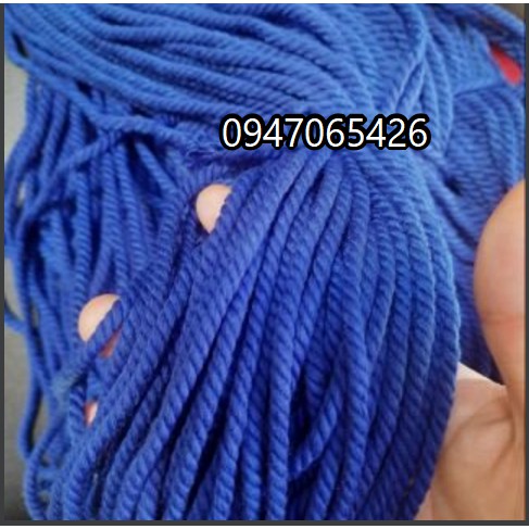 Dây thừng cotton màu Xanh côban size 3mm thắt Macrame (1kg)