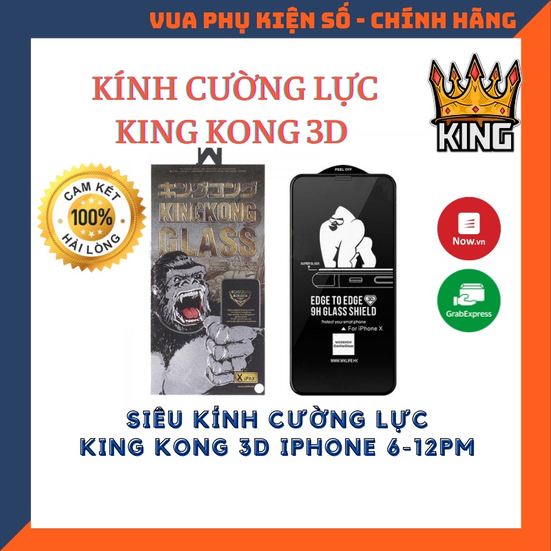 Kính cường lực Iphone King Kong 3D Full màn chính hãng giá rẻ