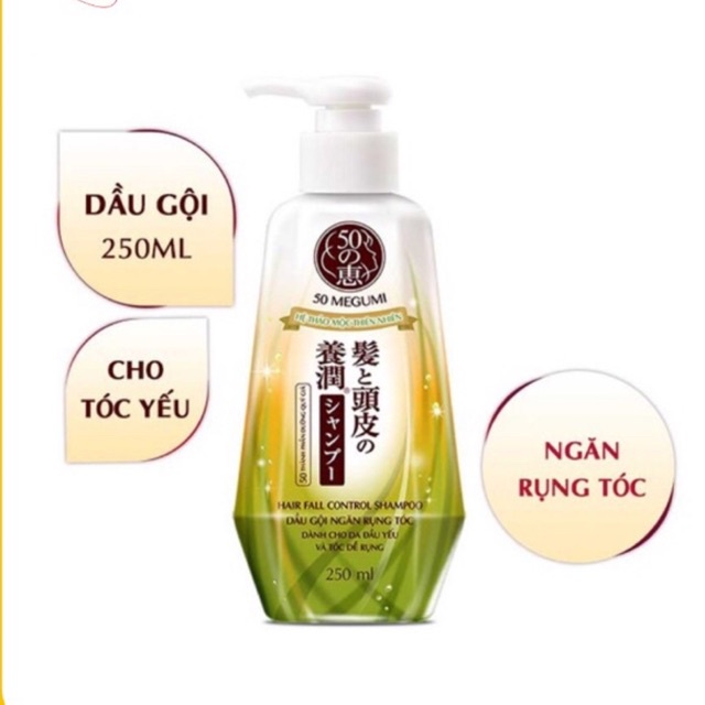 Dầu gội ngăn rụng tóc Megumi thảo mộc thiên nhiên 175g, 250ml