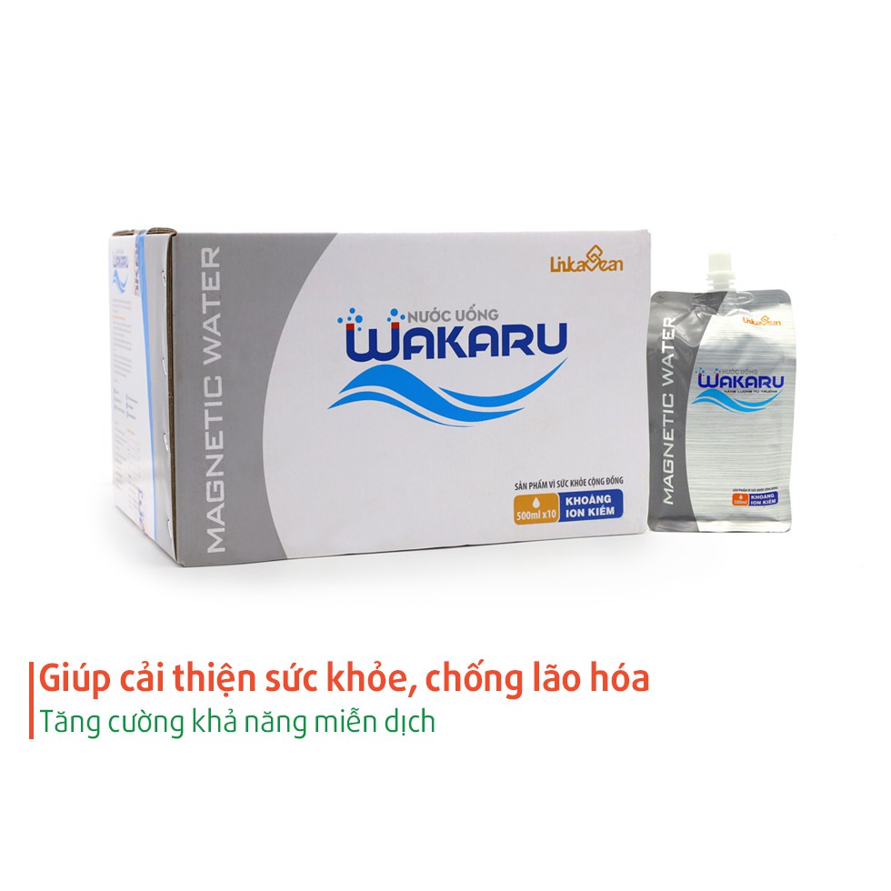 1 Thùng nước uống từ trường Wakaru Nhật Bản Bổ sung khoáng chất, tăng cường sức khỏe (10 túi)