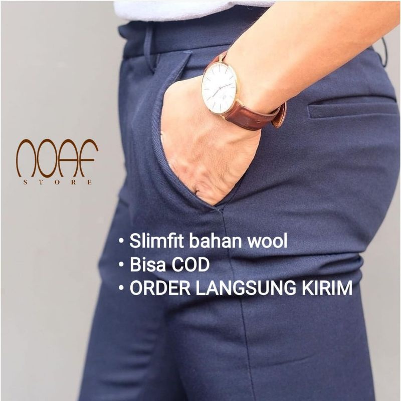 Quần Tây Nam Slimfit | Vật Liệu Len | Quần Chính Thức | Quần Công Sở Trơn Mịn