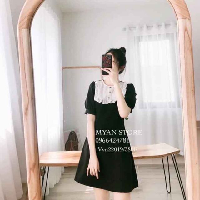 Váy pha ren trắng bèo ngực