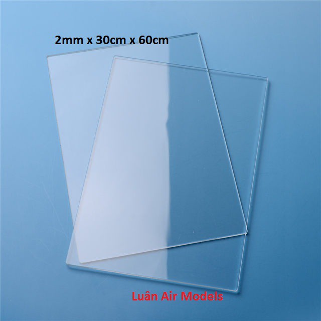 2mm 30x60cm Combo 2 tấm nhựa mica cứng trong suốt làm hồ cá, hộp kính, ốp biển số,cắt theo yêu cầu (VA184x2)- Luân Air