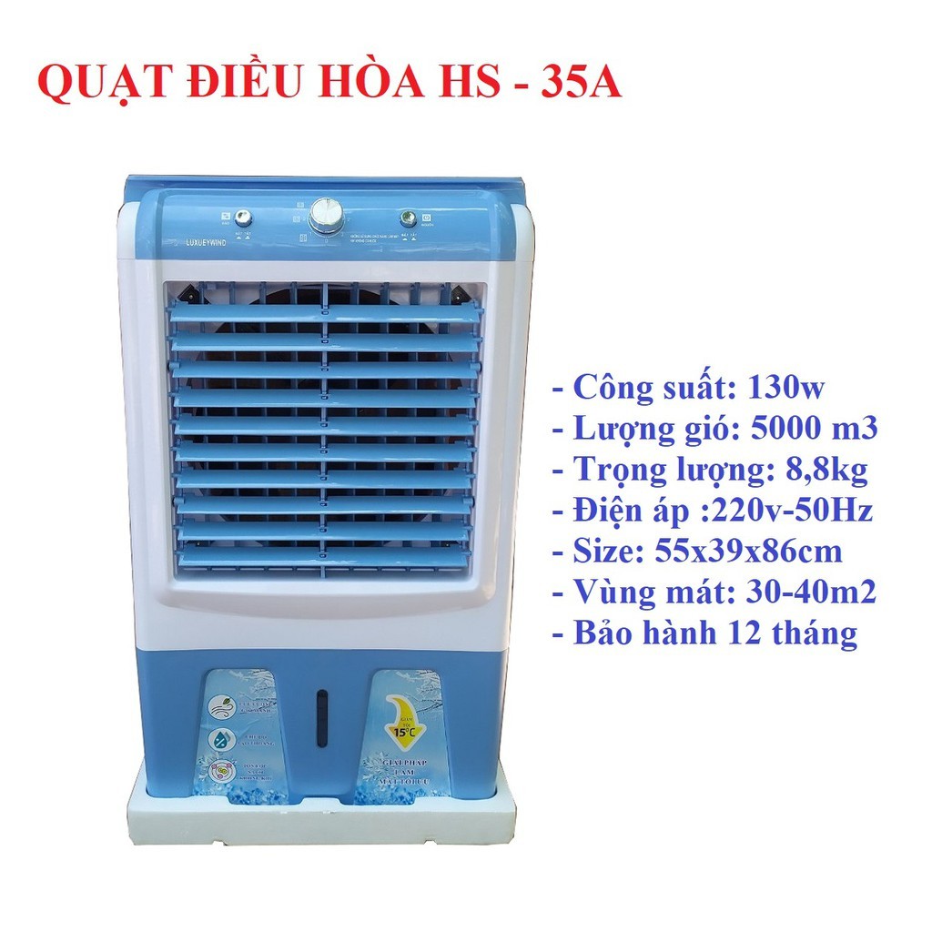 Quạt điều hòa hơi nước 35A có mặt kính cường lực công nghệ nhật bản | BigBuy360 - bigbuy360.vn