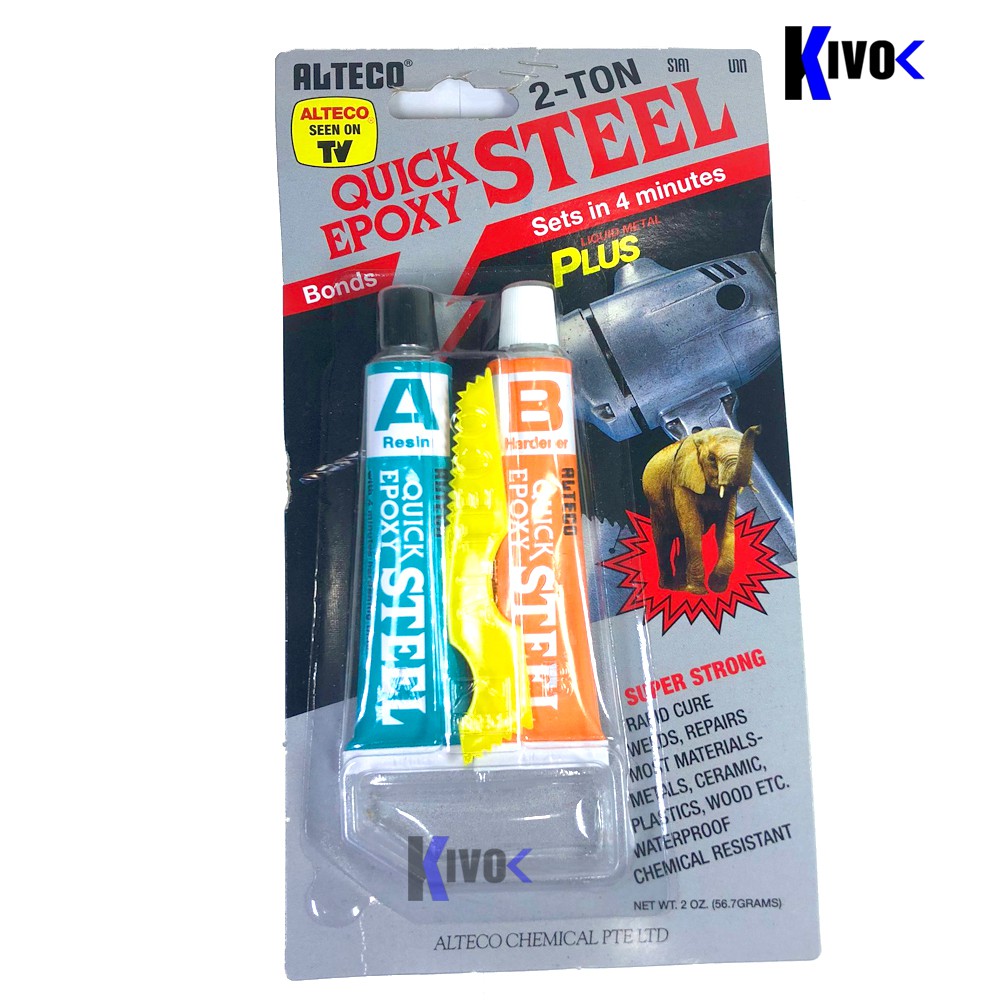 Keo AB Thái Lan LỚN Quick Epoxy Alteco 56.7gr Keo AB Siêu Cứng Chịu Nhiệt, Chịu Nước Dán Sắt, Dán Đá, Dán Kính Kim Loại