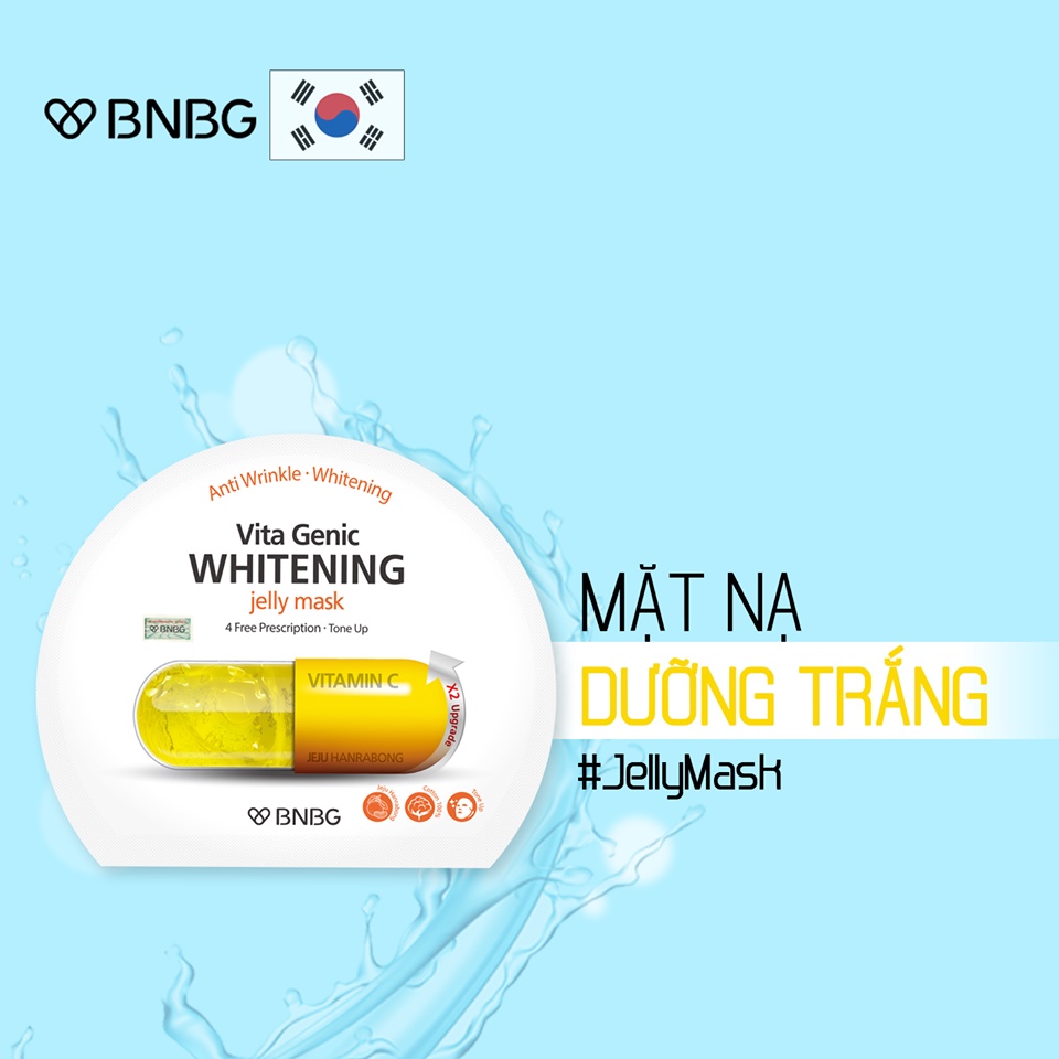 Mặt Nạ dưỡng trắng da và làm đều màu da BNBG Whitening Jelly Mask 30ml - Vitamin C