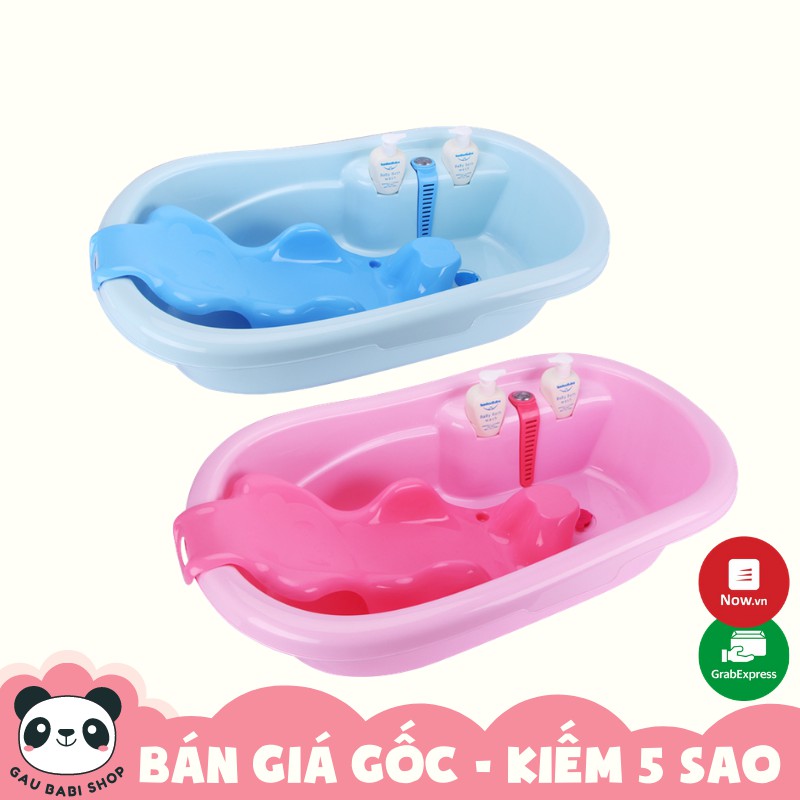 Chậu tắm đa năng Royalcare kèm nhiệt kế xanh/hồng cho bé