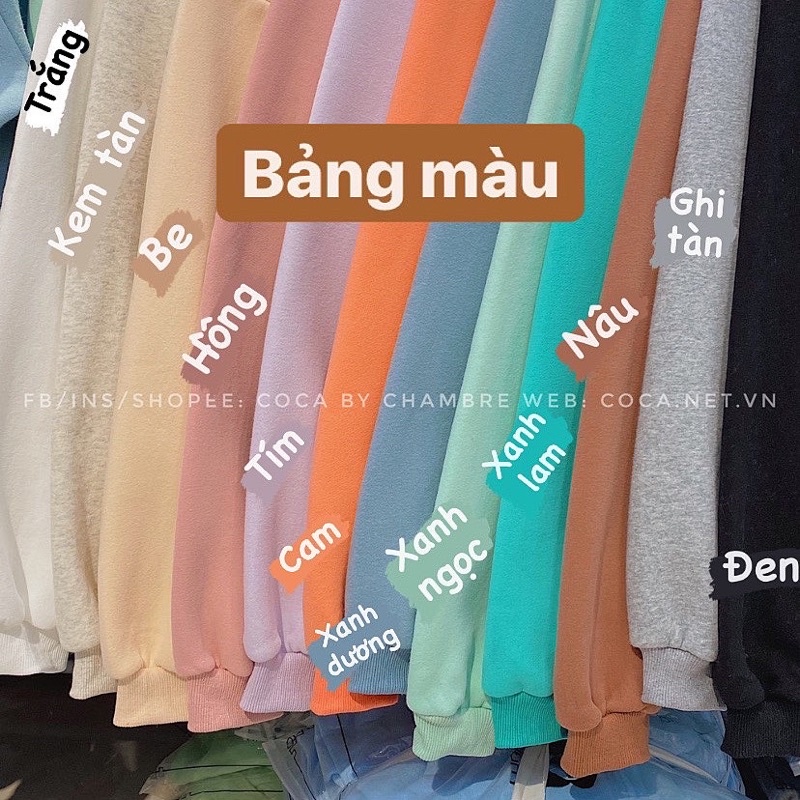 [N0009] Áo SWEATER nỉ bông trơn dày form rộng unisex 12 màu quốc dân (Có sẵn/ảnh thật)
