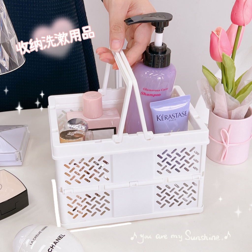 Giỏ Nhựa Mini Đựng Đồ Để Bàn Có Thể Gấp Gọn Tiện Dụng
