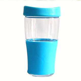 Cốc thủy tinh Transportable 500ml (màu nâu/ xanh lá cây/ xanh nước biển/ hồng) - J9991