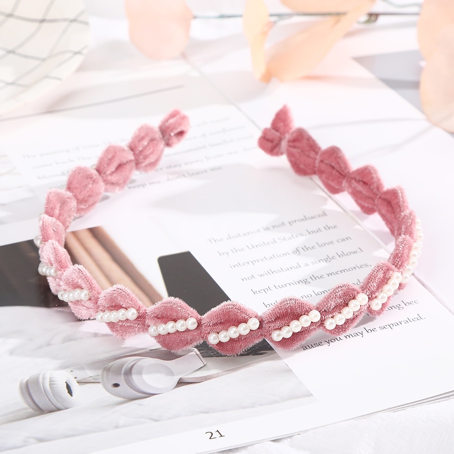 Băng đô nhung ngọc trai thời trang thu đông phong cách Hàn Quốc cho nữ