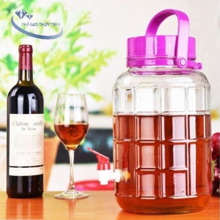 Bình thủy Tinh Nắp Tím 2 Lít, 3 Lít, 5 Lít, 8 Lít, 10 Lít, 12 Lít