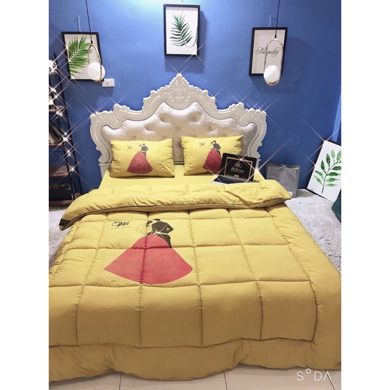 Trọn bộ chăn ga gối đũi trần phao siêu to được chọn màu