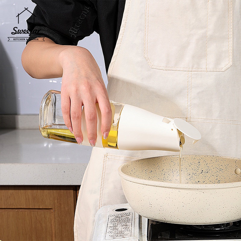 Bình đựng dầu ăn/ giấm SWEEJAR bằng thủy tinh nắp lật tự động dung tích 500ml