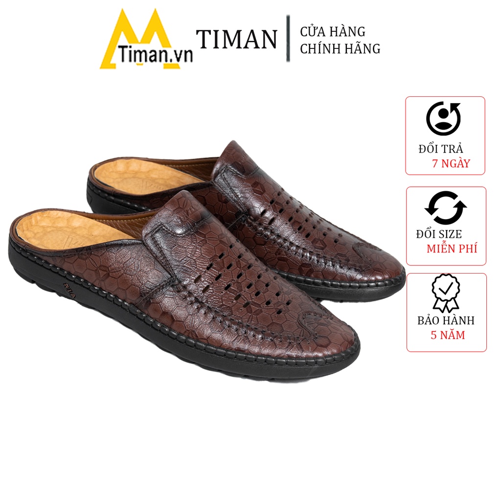 Giày lười nam da thật TIMAN SA11 cao cấp êm chân sang trọng bền bỉ bảo hành 5 năm