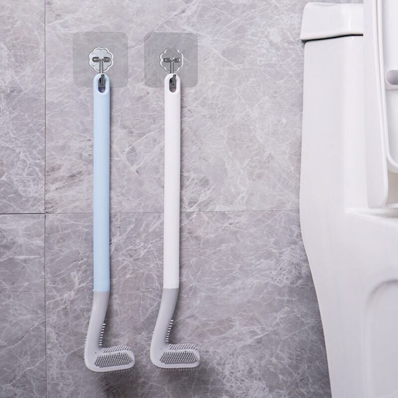 [ Mẫu Mới] Cọ Toilet Silicon - Chổi Chà Rửa Nhà Vệ Sinh Bồn Cầu Gắn Tường silibon mềm mại làm sạch mọi ngóc ngách