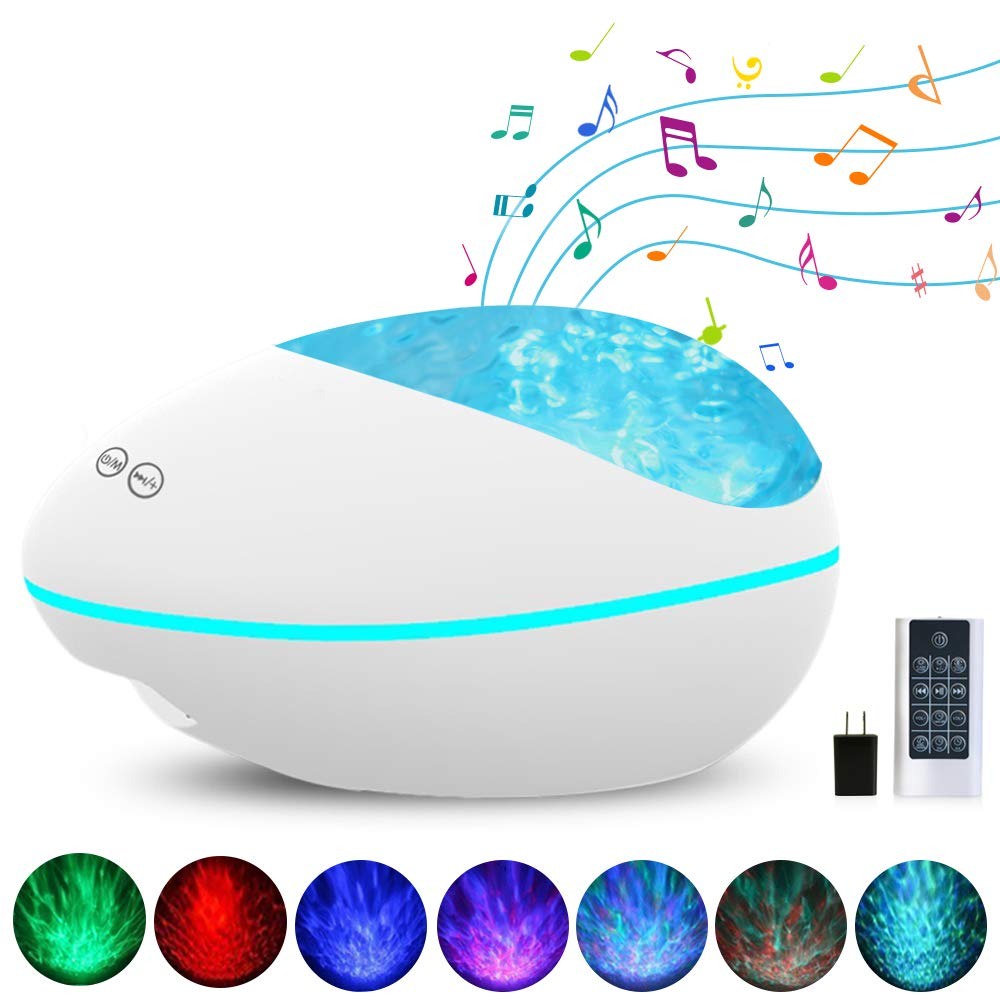 Ánh sáng sao sáng tạo hình viên sỏi ánh sáng nước gợn sóng loa bluetooth phòng lãng mạn đèn ngủ