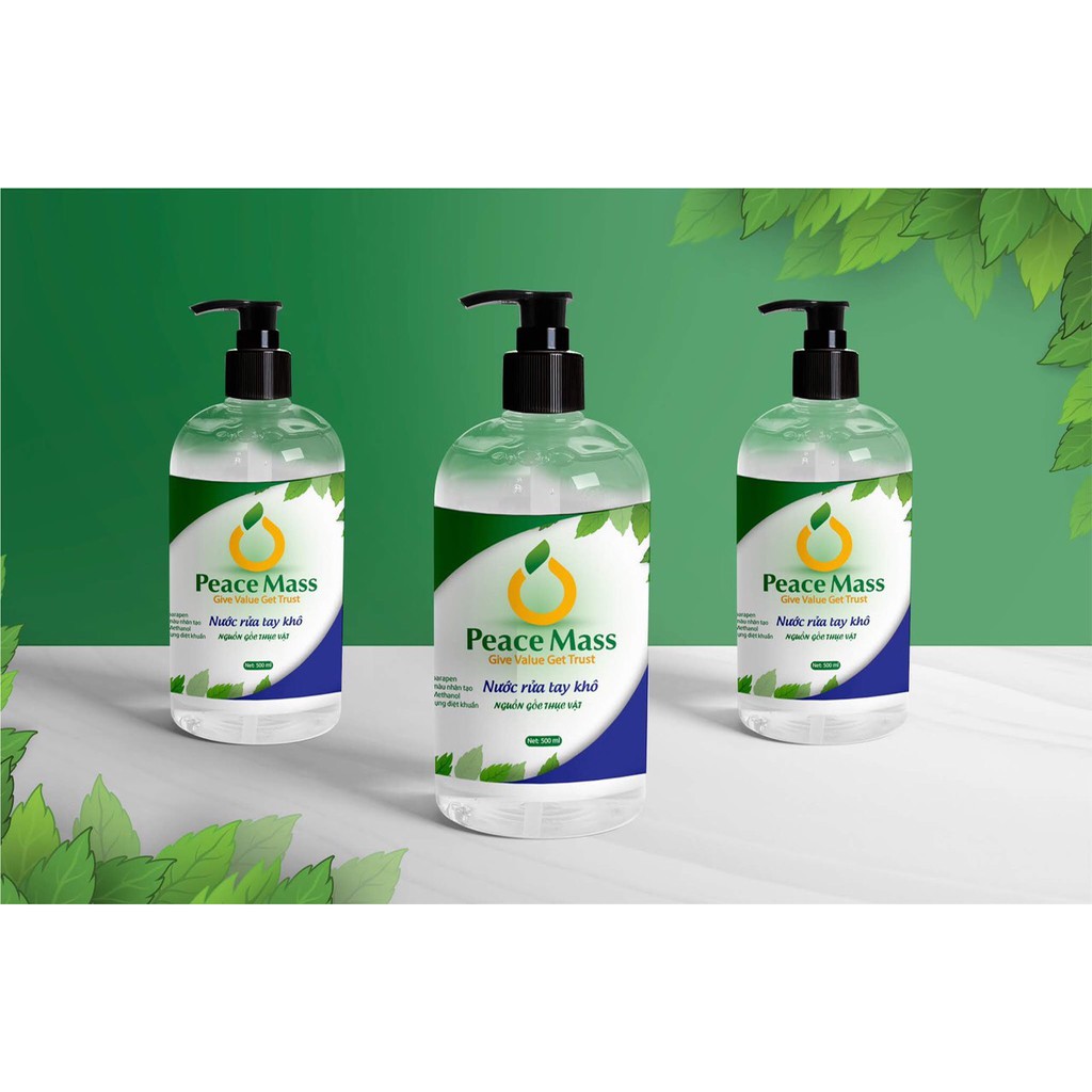 Nước rửa tay khô hữu cơ Peace Mass có tác dụng diệt khuẩn không làm khô da 500ml | BigBuy360 - bigbuy360.vn