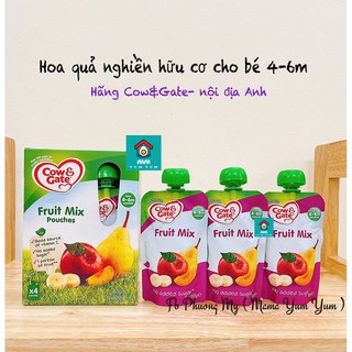 Date 4/2022- Trái cây hoa quả nghiền Cow & Gate cho bé từ 4-6 tháng của Anh, cho bé dị ứng đạm bò