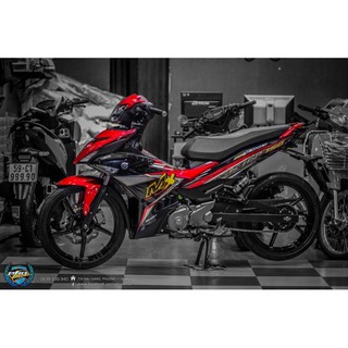 tem exciter 150 mx đỏ đen crom