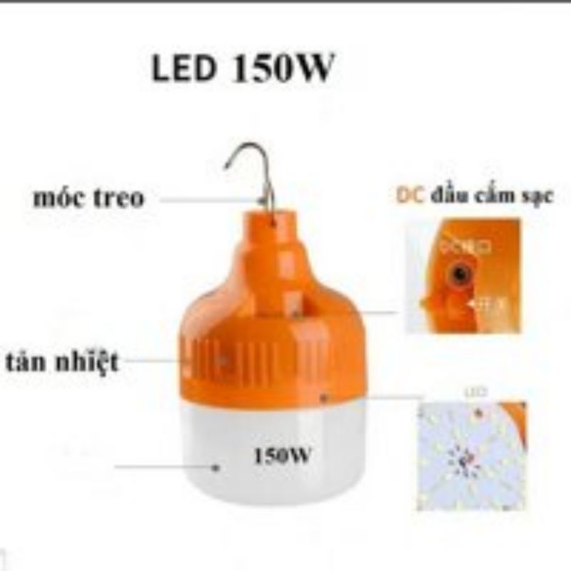 Bóng đèn tích điện có móc treo 150w