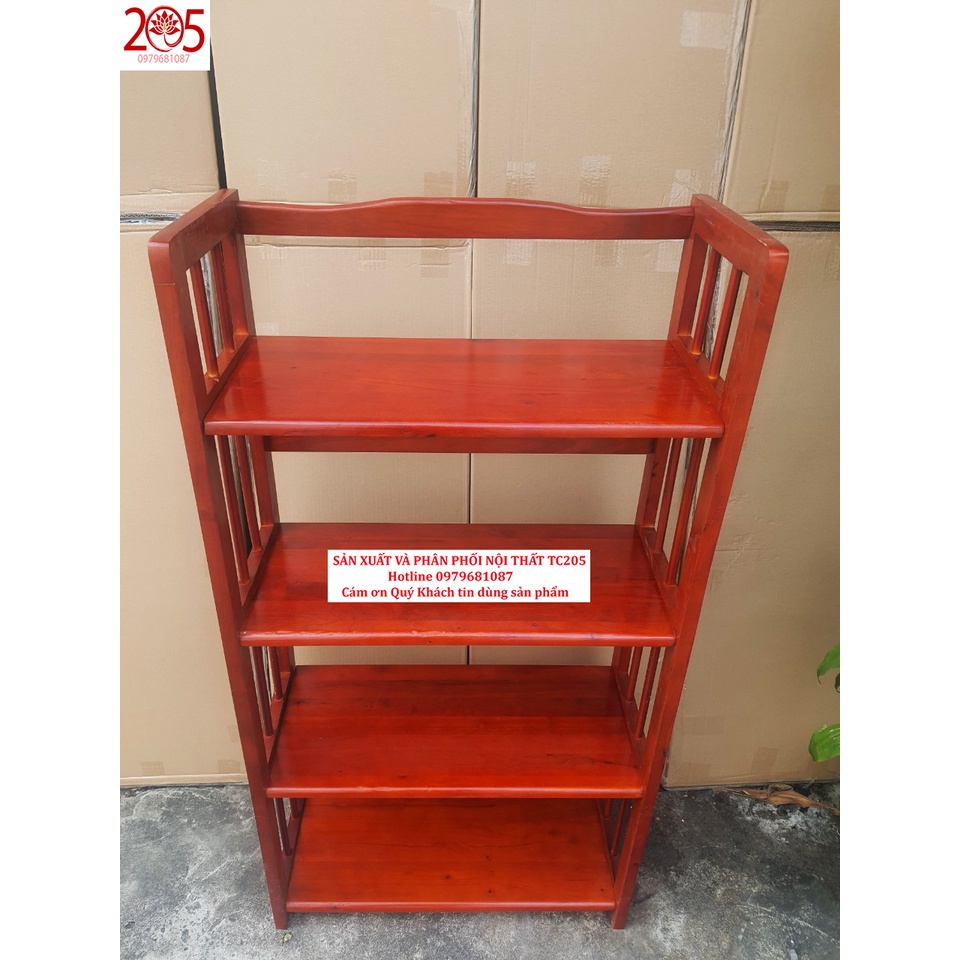 Kệ sách gỗ 4 tầng 60x28x120cm GỖ CAO SU 100%