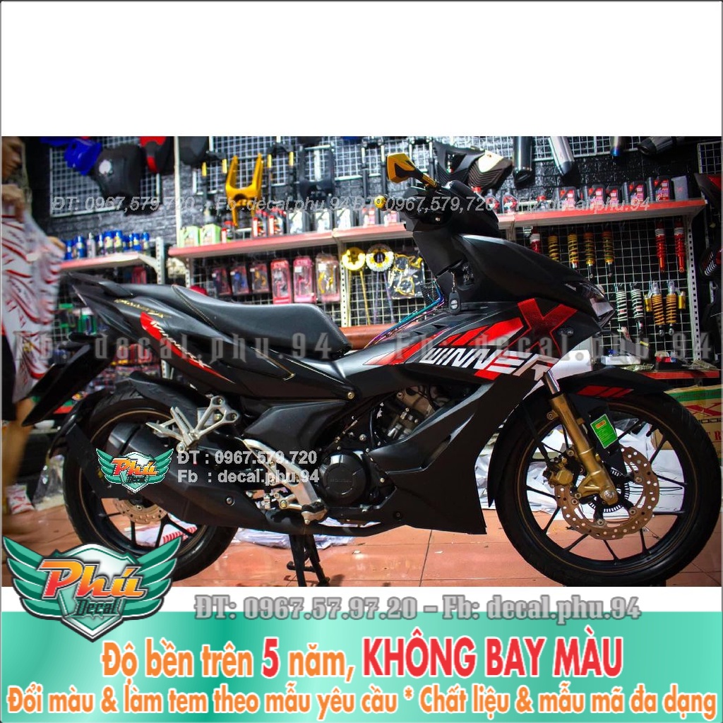 Tem Rời Winner X Đỏ đen nhám (K) -1
