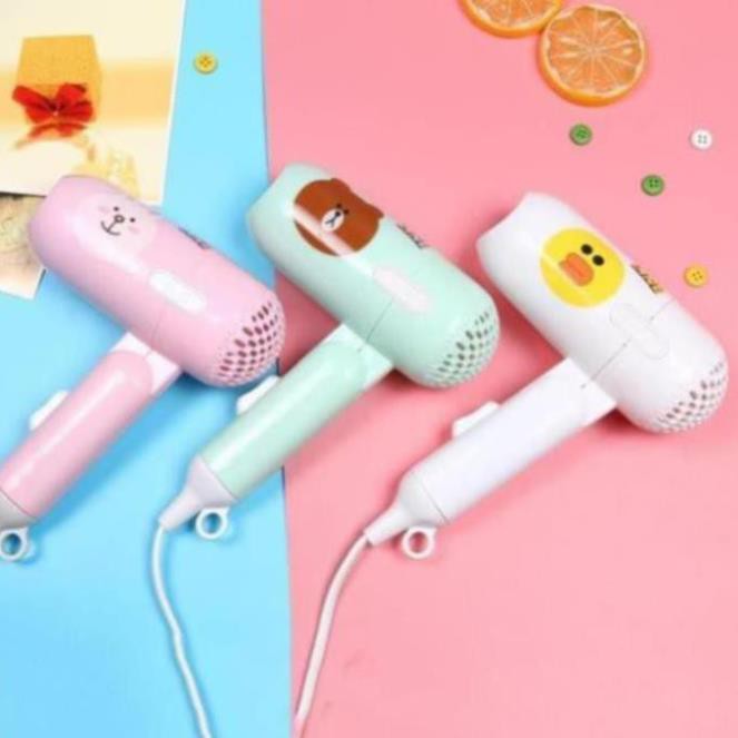 Máy Sấy Tóc Mini Gấp Gọn Hình Hoạt Họa Công Suất Nhỏ Có Thể Mang Theo Du Lịch Tiện Lợi
