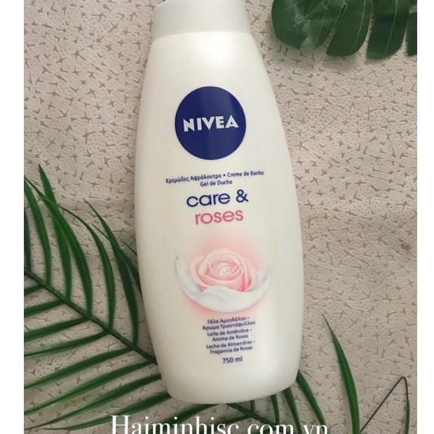 Sữa Tắm Dưỡng Thể Trắng Da Hoa Hồng Nivea Caring Bath Cream Rose 750ml Ouibeaute