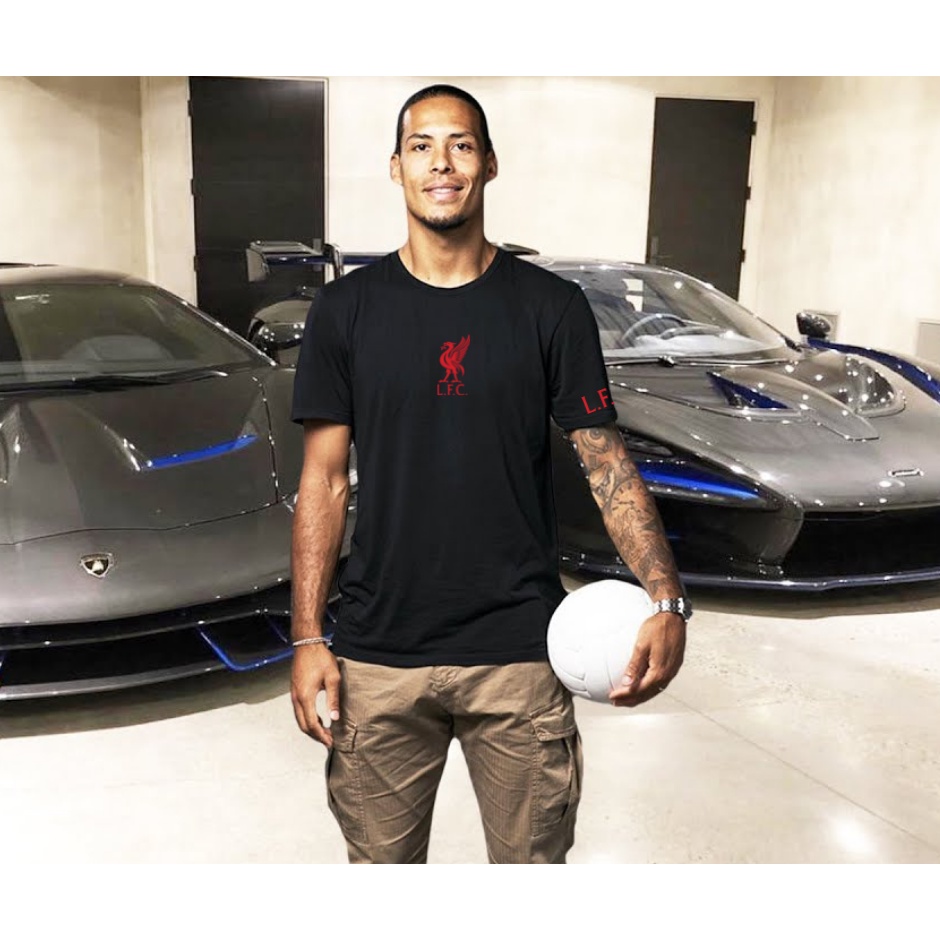 Áo Liverpool thời trang You'll Never Walk Alone Salah, Van Dijk, Torres nam nữ đen trắng