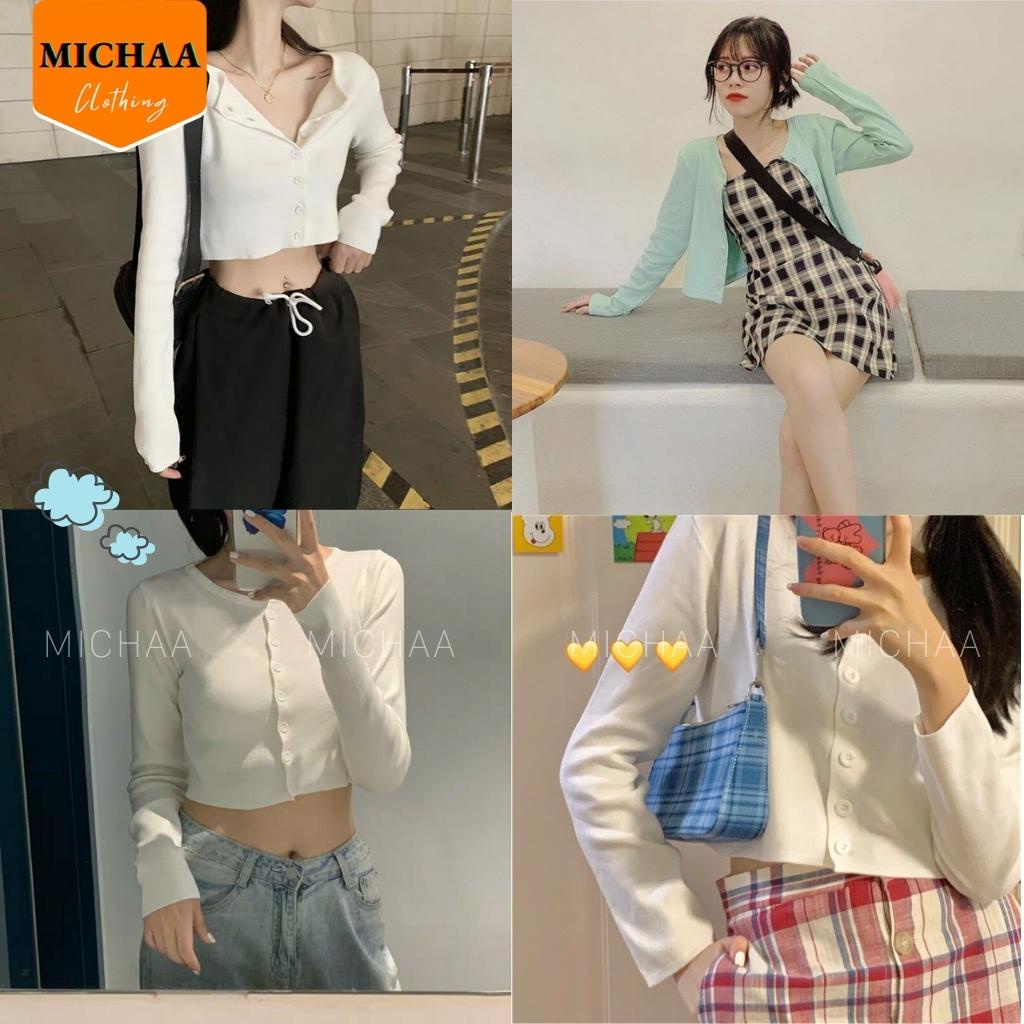 Áo Croptop TAY DÀI YAN Ulzzang Nữ Thun Gân Kiểu Đẹp 2 Màu Chất Vải Tốt - MICHAA