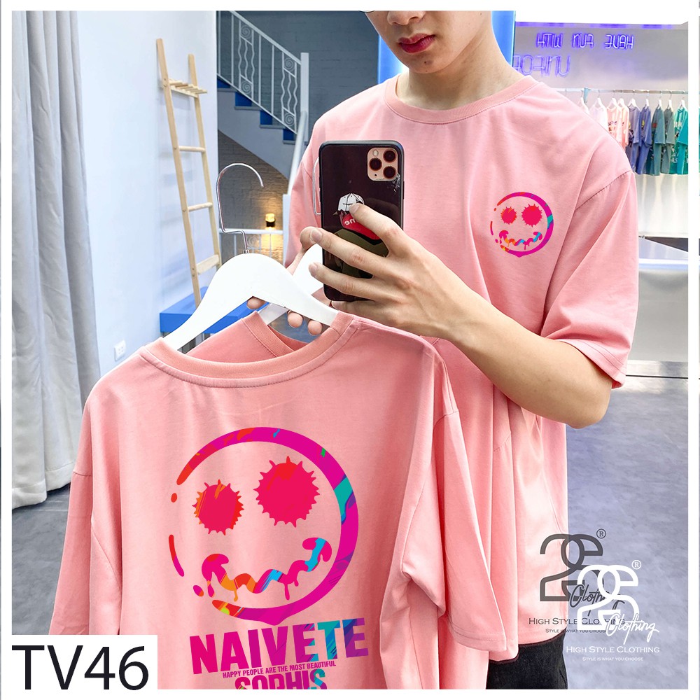 Áo Thun Tay Lỡ 2s Clothing Áo Phông Basic Unisex Nam Nữ Cotton Oversize Form Rộng Giá Rẻ In Hình Mặt Cười Drew ngầu TV46