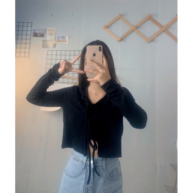 Set áo cadigan croptop kèm bra nữ kiểu dáng hàn quốc nữ tính -0339