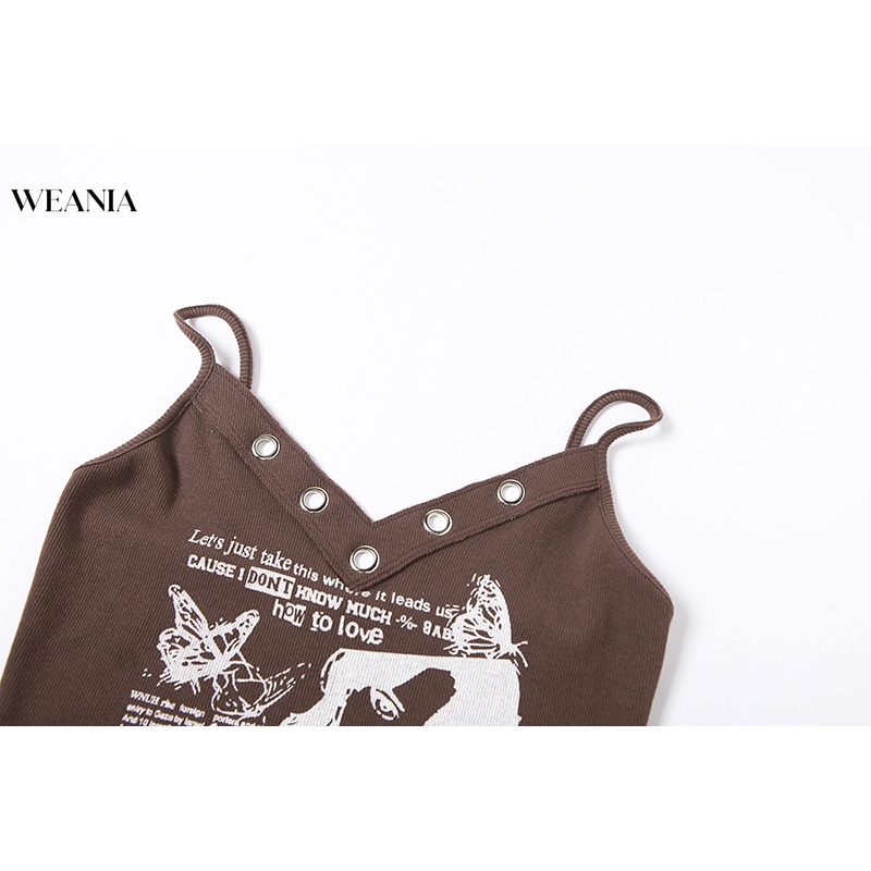 Áo Tank Top Hở Lưng In Chữ Phong Cách Đường Phố Cá Tính Cho Nữ