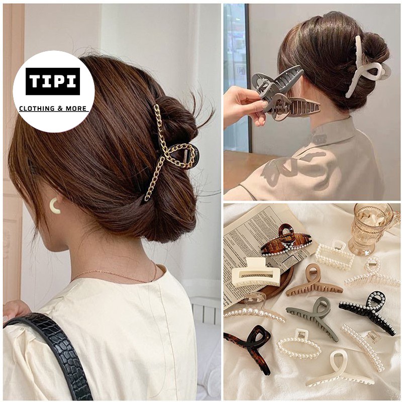 Kẹp tóc càng cua màu trơn Snail