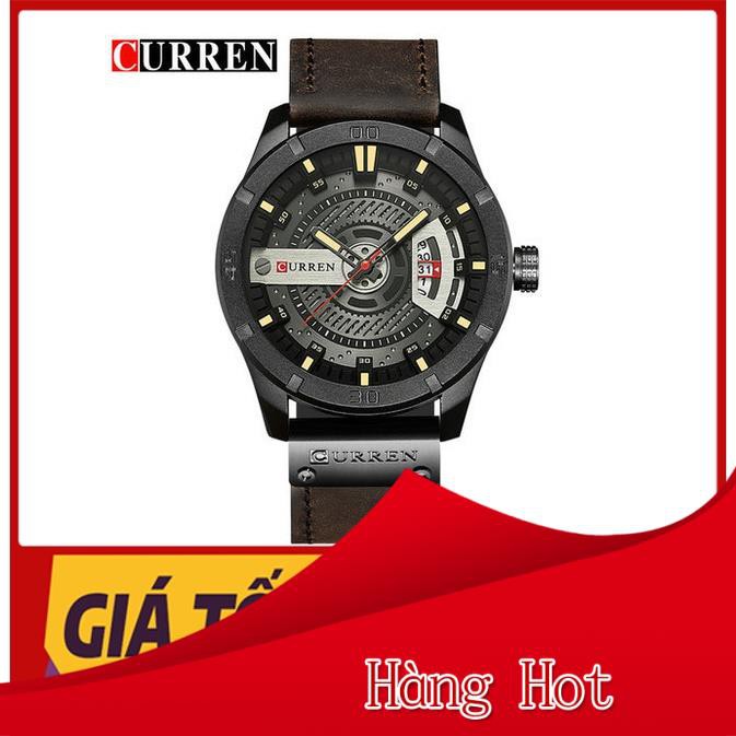 Đồng Hồ Nam Dây Da Cao Cấp Curren, Đồng Hồ Thể Thao Máy Nhật Cực Chất, Mặt Kính Sapphire, Chống Nước, Chốn
