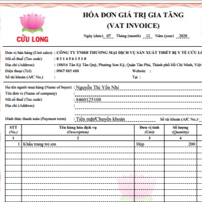 Khẩu trang trẻ em thuộc công ty Cửu Long hộp gồm 10 cái chất liệu 3 lớp | BigBuy360 - bigbuy360.vn