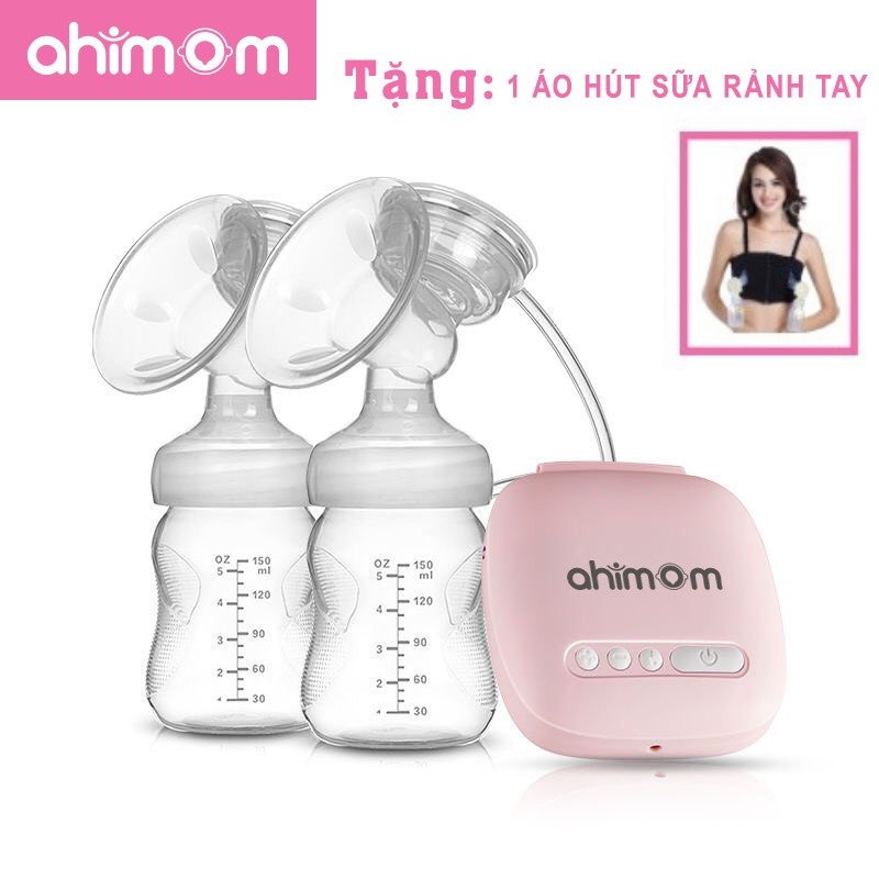 (BH 12T) Máy hút sữa điện đôi Ahimom - máy vắt sữa tặng kèm 1 áo hút sữa rảnh tay