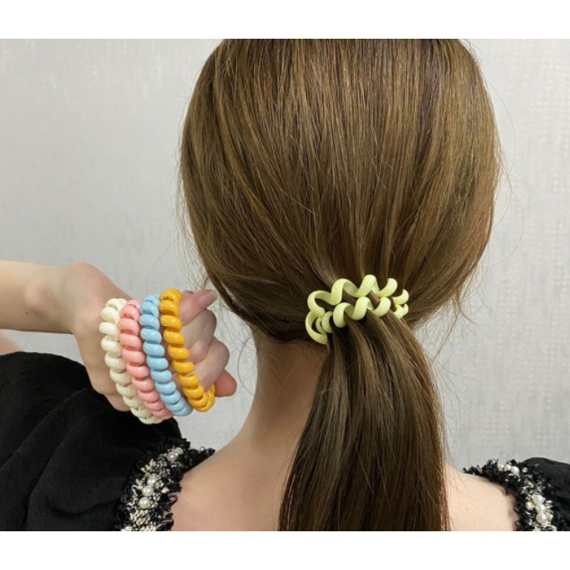 Korean Version of the New Fashion Pastel Color Elastic Headband Girl Super Fairy Laser Colorful Phone Line Hair Ri