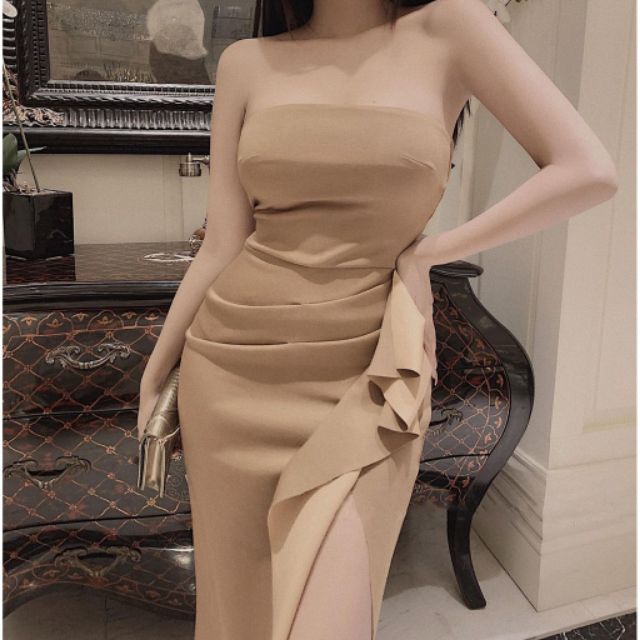 ĐẦM BODY CÚP NGỰC XẺ ĐÙI NHÚN EO