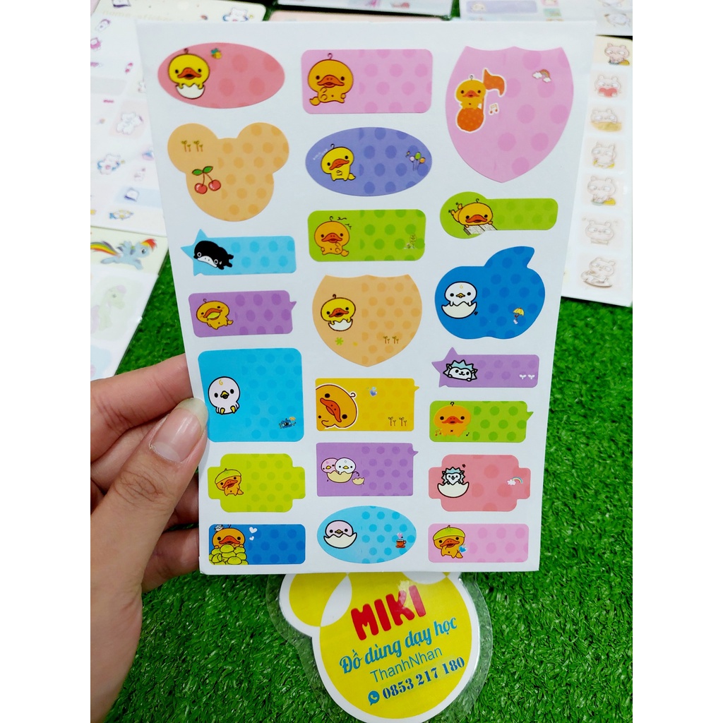 Name card hình dán - Nhãn tên mini cho bé (Đồ Dùng Dạy Học Miki)